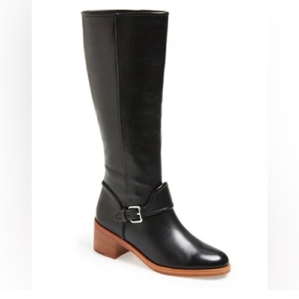 Coach Cecelia Black Riding Boots 9.5